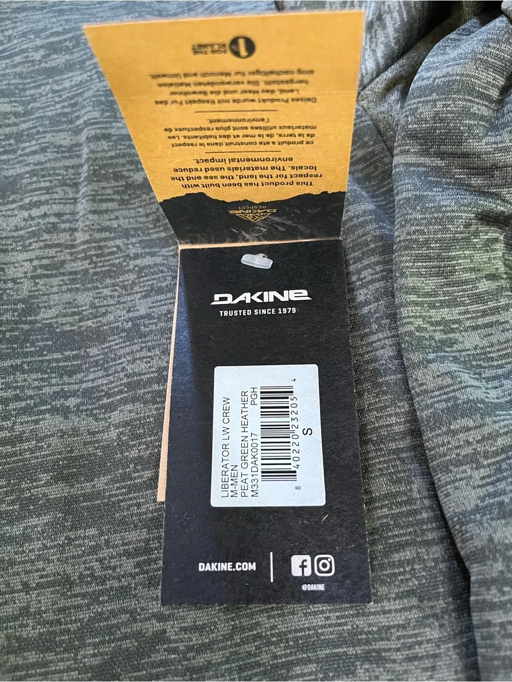 Dakine Men's Liberator Lightweight Crew Sweatshirt Green Heather Small S NWT